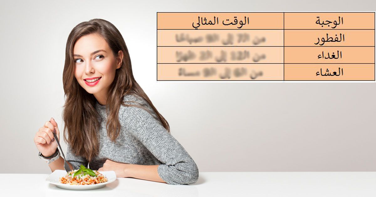 أفضل وقت للفطور والغداء والعشاء