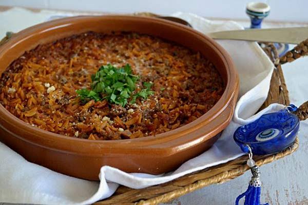 طريقة عمل طاجن لسان العصفور في الفرن